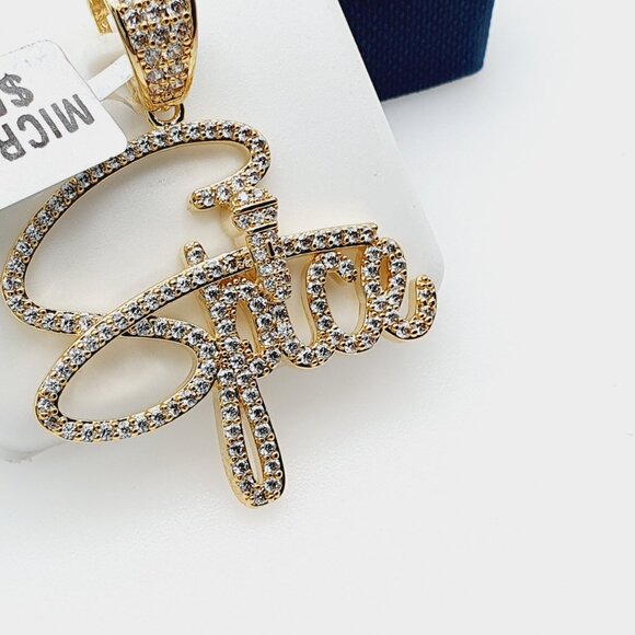 "14K Gold Plated Cubic Zircon Pendant, INUS1BR097 - Picture 6 of 10